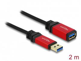 Delock USB 3.2 Gen 1 Extension Cable, USB-A Plug  USB-A Socket (black/red, 2 meters, SuperSpeed)