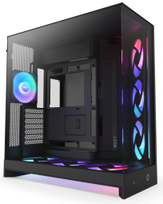 NZXT H9 Flow RGB+ (2025) All Black Midi Tower ATX Gaming Case with Glass Window