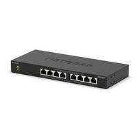 NETGEAR 8-Port PoE Gigabit Ethernet Unmanaged Essentials Switch (GS308LP): with 8 x PoE+ at 60 W, expandable, desktop, wall, or rack mountable