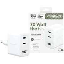PanzerGlass TURBO 70W Multi-Charger Including 2 x USB-C + USB-A, EU Plug, Silver