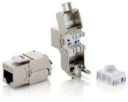 Equip Keystone Jack shielded Cat6A LSA Prem. wzf.8Stk sil Polybag