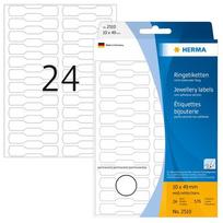 Herma White adhesive labels, 10x49 mm, half carton, matte, 600 pieces.