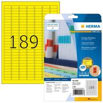 Herma A4 yellow labels, 25.4x10 mm, paper matte, 3780 pieces.