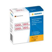 Herma Numbering technology. Double-sided, self-adhesive. 10x22 mm Print red
