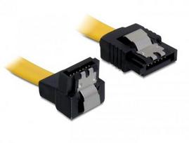 Delock SATA Cable SATA III - SATA down St/St 0.70m yellow Clip
