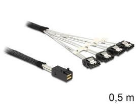 Delock SAS Cable Mini SAS HD - 4x SATA 7Pin St/St 0.50m