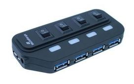 MediaRange USB-HUB 4-Port USB 3.0 external black