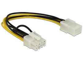 Delock Power cable 6Pin PCIe - 8Pin PCIe, 0.20m, black/steel