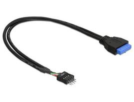 Delock USB3.0 Cable Pinheader 19pin - 8pin Bu/St 0.4