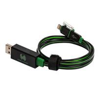 Realpower LED cable green micro-USB to Lightning