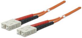 Intellinet Low Loss Wavelength Limited (LWL) SC/SC connector, 2 meters, multimode OM2, orange