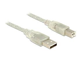 Delock USB Cable A - B St/St 3.00m transparent