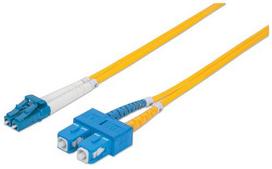 Intellinet Low Loss Wavelength Limited (LWL) Singlemode Fiber Optic Cable LC/SC 3m Yellow OS2