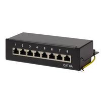 Logilink Cat.6A Patch Panel, 8-Port, Table/Wall Mount, Black
