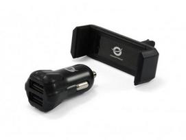 Conceptronic Car charger 2-port 2xUSB-A + holder 10W sw