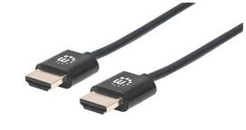 Manhattan Ultra-thin HDMI cable with Ethernet, 1 m, black
