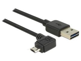 Delock USB Cable A - micro B St/St 1.00m 90°bent sw
