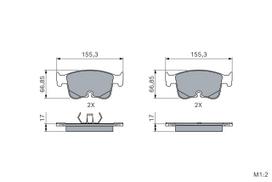 BOSCH Stabdžių kaladėlių komplektas Brake pad set 0 986 460 191