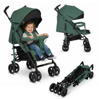 Skėtinis vežimėlis iki 15 kg, 360° pasukamos rankenos, itin lengvas 7 kg, gulima padėtis, kompaktiškas – Lionelo Irma Green Emerald
