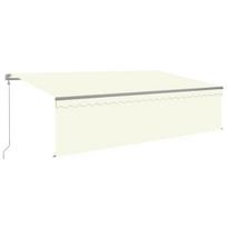 Automatinė markizė su LED/vėjo jutikliu VidaXL 5x3 m kreminė, Kreminė