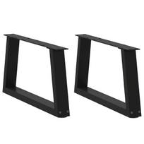 Valgomojo stalo kojos v formos 2 vnt juoda 50x(30-31,3) cm
