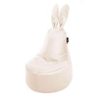 Sėdmaišis Qubo Mommy Rabbit Vanille Velvet, tinkantis jaunimui, veliūrinis užvalkalas, ergonomiškas dizainas
