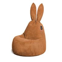 Vaikiška sėdmaišio kėdė Qubo Baby Rabbit Caramel – veliūras, praktiška, ruda