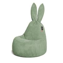 Vaikiškas sėdmaišis Qubo Baby Rabbit FEEL FIT, praktiškas žalias veliūras