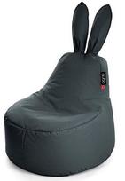 Vaikiškas sėdmaišis Qubo Mommy Rabbit Graphite POP FIT veliūrinis, praktiškas, pilkas