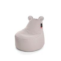 Vaikiškas sėdmaišis Qubo Teddy Silver POP FIT pilkas, praktiškas, iš dirbtinės odos