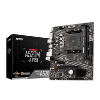 MSI A520M-A PRO mATX Motherboard Socket AM4 DVI/HDMI/M.2/SATA