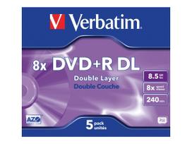 Verbatim DVD+R 8.5GB 5pcs Pack double 8x JewelCase silver retail