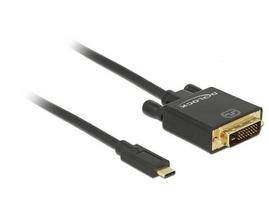Delock USB-C cable Type C - DVI(24+1) Shielded/Unshielded 4K 30 Hz 1.0m sw