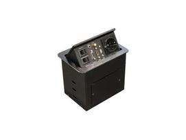 Equip 90° CEE7/7 Table Outlet - 2x RJ45/HDMI/AUX/USB2.0/VGA+