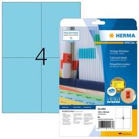 Herma A4 blue labels, 105x148mm, matte paper, removable, 80g.