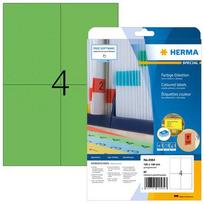 Herma A4 green labels, 105x148mm, matte paper, removable, 80g.