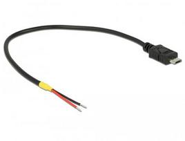 Delock USB Micro-B Standard - 2x open cable ends, 0.2m power supply