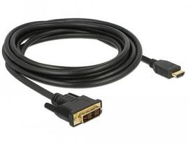 Delock DVI cable 18+1 pin, HDMI-A connector, 3.0m, black