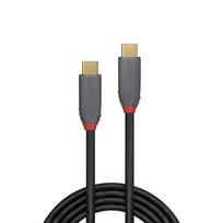 Lindy USB 3.1 Type C to C cable, 5A PD, Anthra Line, male to male, 1m