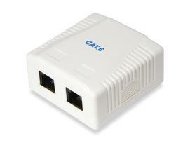 Equip Decorative box Cat6 2-Port 2x RJ45 UTP RAL 9010 in a polyethylene bag