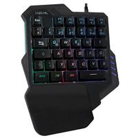 Logilink One-handed gaming keyboard, illuminated, black