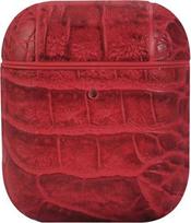Terratec AirPods Case with a Crocodile Pattern in Red