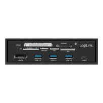 Logilink USB HUB 3.0 with 6-port card reader black
