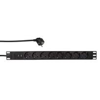 Logilink 8-way CEE7/3+2 USB outlet strip with overvoltage protection