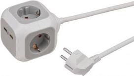 Brennenstuhl Power outlet cube 4x + 2x USB 1.4m cable