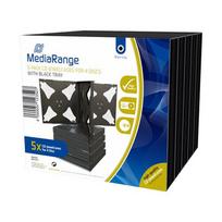 MediaRange CD Case for 4 Discs 22mm Black Tray 5pcs