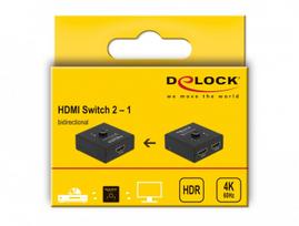Delock HDMI 2 - 1 Directional Switch Bidirectional 4K 60 Hz Compact