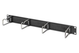 Digitus Steel cable management panel with steel clips and brush strip, 19" 1HE