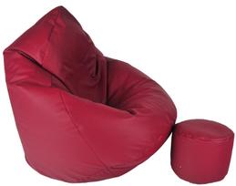 Sėdmaišis su pufu Mega Comfort XXL, dirbtinė oda, bordinis
