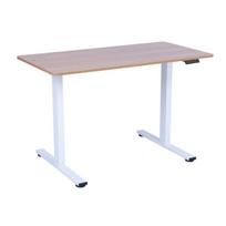 Aukščio reguliuojamas stalas Home4you ERGO FIT 1 variklis, baltos / ąžuolo spalvos, 120x68 cm